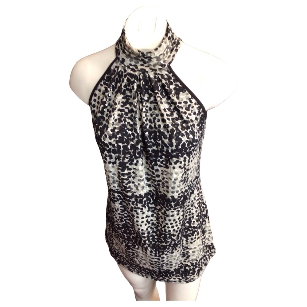 Apostrophe Black and White with sequins Y2K Top
